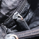 PRADA Shoulder Bag Nylon Black Silver Auth 163038-23