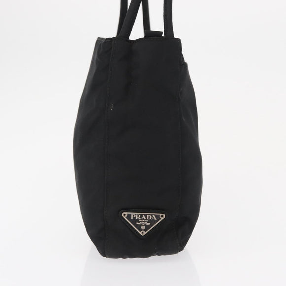 PRADA Shoulder Bag Nylon Black Silver Auth 163038