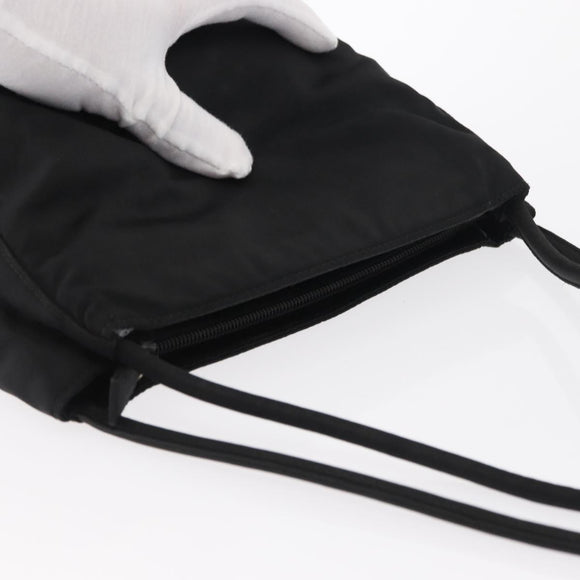 PRADA Shoulder Bag Nylon Black Silver Auth 163038