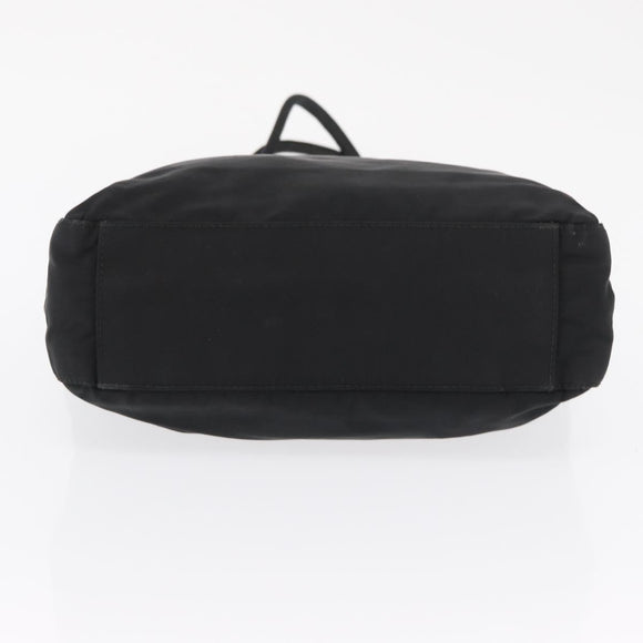 PRADA Shoulder Bag Nylon Black Silver Auth 163038