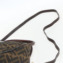 FENDI Zucca Canvas Handtasche 2-Wege Schwarz Braun Gold Authentisch 163042-15
