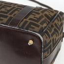 FENDI Zucca Canvas Handtasche 2-Wege Schwarz Braun Gold Authentisch 163042-17