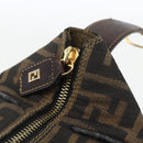 FENDI Zucca Canvas Handtasche 2-Wege Schwarz Braun Gold Authentisch 163042-21
