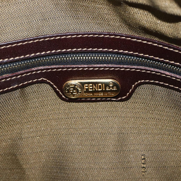 FENDI Zucca Canvas Handtasche 2-Wege Schwarz Braun Gold Authentisch 163042