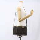 FENDI Zucca Canvas Handtasche 2-Wege Schwarz Braun Gold Authentisch 163042-27