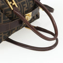 FENDI Zucca Canvas Handtasche 2-Wege Schwarz Braun Gold Authentisch 163042-7