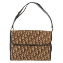 Christian Dior Trotter Canvas Shoulder Bag Beige Gold Auth 163043-13