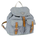 PRADA Backpack Nylon Light Blue Silver Auth 163044-1