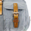 PRADA Backpack Nylon Light Blue Silver Auth 163044-23