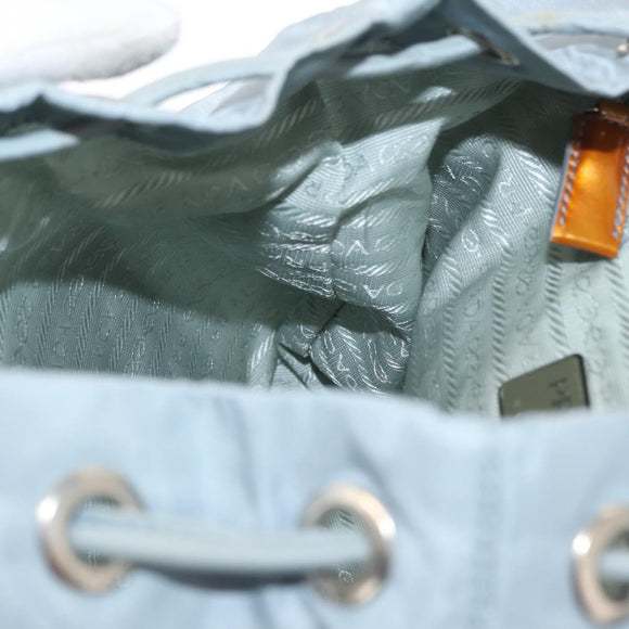 PRADA Backpack Nylon Light Blue Silver Auth 163044