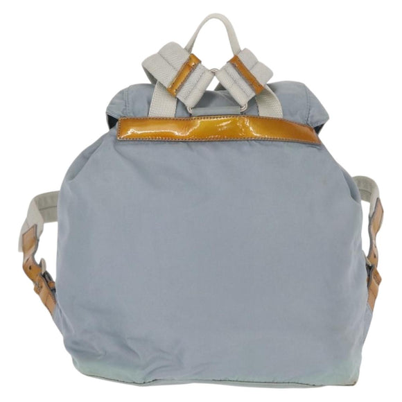 PRADA Backpack Nylon Light Blue Silver Auth 163044