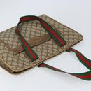 GUCCI GG Supreme Web Sherry Line Tote Bag PVC Beige Red 89 02 997 Auth 163056-6