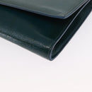 SAINT LAURENT Y Line Clutch Bag Patent leather Green Gold Auth 163062-10