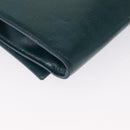 SAINT LAURENT Y Line Clutch Bag Patent leather Green Gold Auth 163062-11