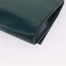 SAINT LAURENT Y Line Clutch Bag Patent leather Green Gold Auth 163062-12