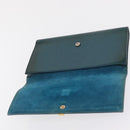 SAINT LAURENT Y Line Clutch Bag Patent leather Green Gold Auth 163062-14