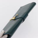 SAINT LAURENT Y Line Clutch Bag Patent leather Green Gold Auth 163062-7