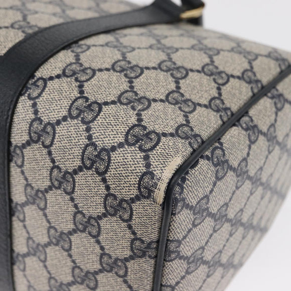 GUCCI GG Supreme Boston Bag PVC Navy Gold 002 39 6842 Auth 163068