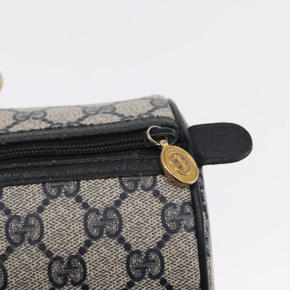 GUCCI GG Supreme Boston Bag PVC Navy Gold 002 39 6842 Auth 163068