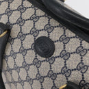 GUCCI GG Supreme Boston Bag PVC Navy Gold 002 39 6842 Auth 163068-15