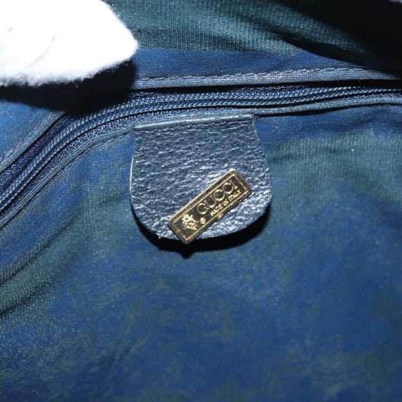 GUCCI GG Supreme Boston Bag PVC Navy Gold 002 39 6842 Auth 163068