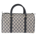 GUCCI GG Supreme Boston Bag PVC Navy Gold 002 39 6842 Auth 163068-3
