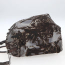 PRADA Hand Bag Nylon 2way Brown Silver Auth 163076-3