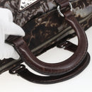 PRADA Hand Bag Nylon 2way Brown Silver Auth 163076-7