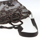 PRADA Hand Bag Nylon 2way Brown Silver Auth 163076-8