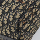 Christian Dior Trotter Canvas Boston Bag Navy Silver Auth 163078-16