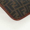 FENDI Zucca Canvas Shoulder Bag PVC Black Brown Auth 163081V-10