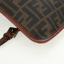 FENDI Zucca Canvas Shoulder Bag PVC Black Brown Auth 163081V-12