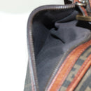 FENDI Zucca Canvas Shoulder Bag PVC Black Brown Auth 163081V-16