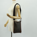 FENDI Zucca Canvas Shoulder Bag PVC Black Brown Auth 163081V-23