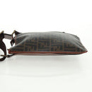 FENDI Zucca Canvas Shoulder Bag PVC Black Brown Auth 163081V-4