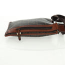 FENDI Zucca Canvas Shoulder Bag PVC Black Brown Auth 163081V-5