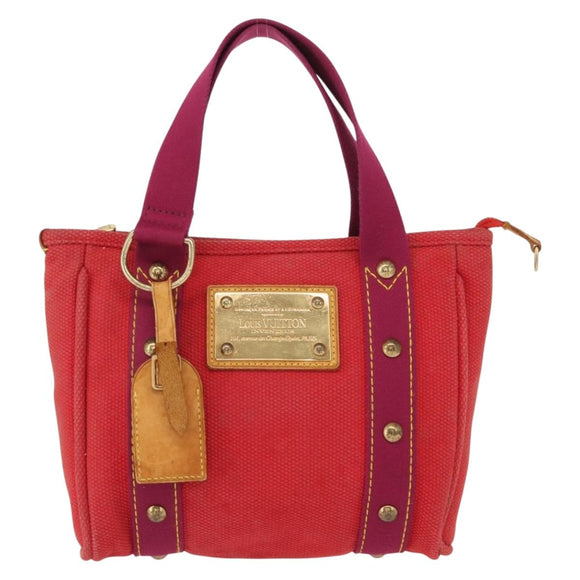 LOUIS VUITTON Antigua Cabas PM Tote Bag Canvas Rouge M40037 LV Auth 163083