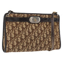 Christian Dior Trotter Canvas Shoulder Bag Beige Gold Auth 163084-1