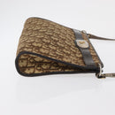 Christian Dior Trotter Canvas Shoulder Bag Beige Gold Auth 163084-4