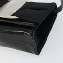 Salvatore Ferragamo Vala Shoulder Bag Patent leather Black Silver Auth 163086-8