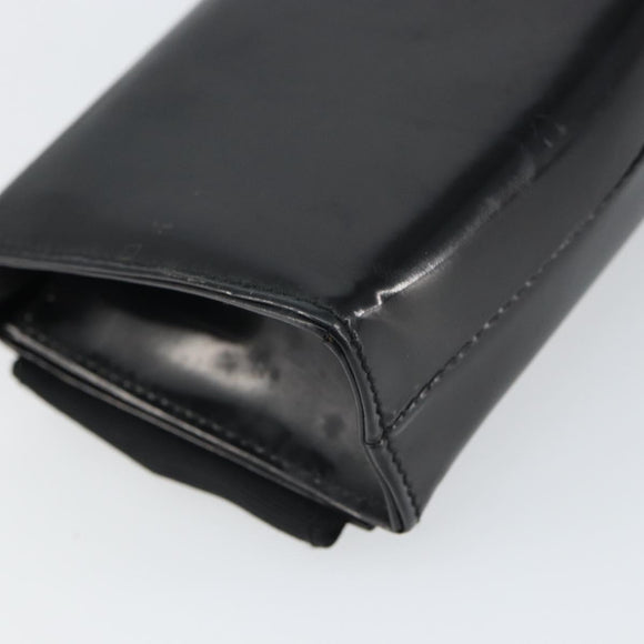Salvatore Ferragamo Vala Shoulder Bag Patent leather Black Silver Auth 163086