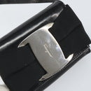 Salvatore Ferragamo Vala Shoulder Bag Patent leather Black Silver Auth 163086-9