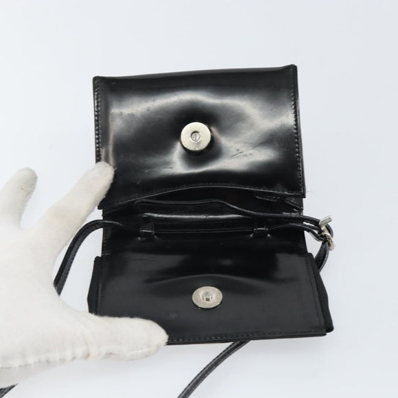 Salvatore Ferragamo Vala Shoulder Bag Patent leather Black Silver Auth 163086
