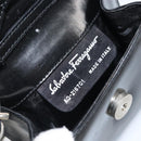 Salvatore Ferragamo Vala Shoulder Bag Patent leather Black Silver Auth 163086-12