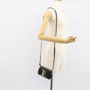 Salvatore Ferragamo Vala Shoulder Bag Patent leather Black Silver Auth 163086-20