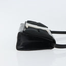 Salvatore Ferragamo Vala Shoulder Bag Patent leather Black Silver Auth 163086-3