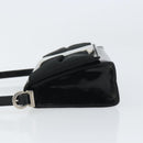 Salvatore Ferragamo Vala Shoulder Bag Patent leather Black Silver Auth 163086-4