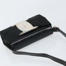 Salvatore Ferragamo Vala Shoulder Bag Patent leather Black Silver Auth 163086-6
