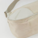 PRADA Shoulder Bag Nylon Leather Ivory Silver Auth 163087-14