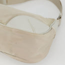 PRADA Shoulder Bag Nylon Leather Ivory Silver Auth 163087-15